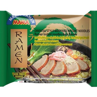 MAMA Ramen Instantnudeln mit Entenfleischgeschmack – Instantnudeln orientalischer Art – Authentisch thailändisch kochen – 30 x 60 g MAMA Ramen Instantnudeln mit Entenfleischgeschmack – Instantnudeln orientalischer Art – Authentisch thailändisch kochen – 30 x 60 g