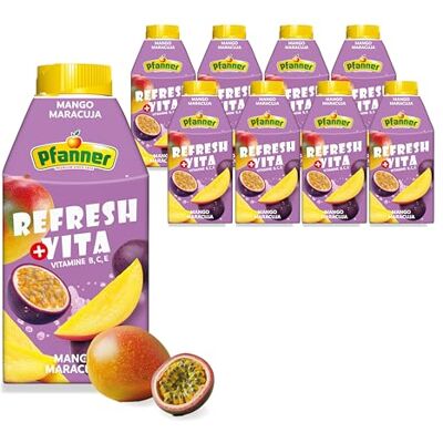 Pfanner Refresh + Vita Mango Maracuja Fruchtgetränk (8 x 0,5 l) 10% Fruchtgehalt – exotisches Getränk im Vorratspack – mit Vitamin B, C und E Pfanner Refresh + Vita Mango Maracuja Fruchtgetränk (8 x 0,5 l) 10% Fruchtgehalt – exotisches Getränk im Vorratspack – mit Vitamin B, C und E
