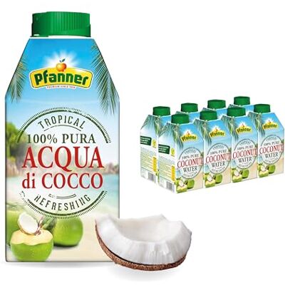 Pfanner Kokoswasser Getränk (8 x 500 ml) – Aqua di Cocco im Vorratspack – Kokosnusswasser ohne Zucker – aus Kokosnüssen Pfanner Kokoswasser Getränk (8 x 500 ml) – Aqua di Cocco im Vorratspack – Kokosnusswasser ohne Zucker – aus Kokosnüssen