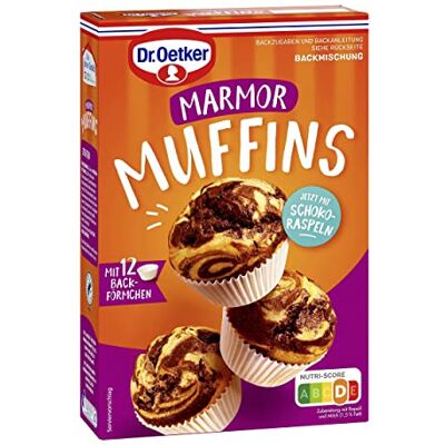 Dr. Oetker Marmor-Muffins, 8 x 320 g, Backmischung für hellen & dunklen Rührteig, zum Zubereiten von 12 individuell marmorierten Muffins, inkl. Papierbackförmchen Dr. Oetker Marmor-Muffins, 8 x 320 g, Backmischung für hellen & dunklen Rührteig, zum Zubereiten von 12 individuell marmorierten Muffins, inkl. Papierbackförmchen