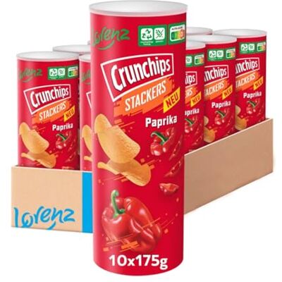 Lorenz Snack World LORENZ Crunchips Stackers Paprika 10 x 175 g glutenfrei Lorenz Snack World LORENZ Crunchips Stackers Paprika 10 x 175 g glutenfrei