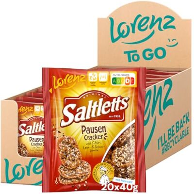 Lorenz Snack World LORENZ Saltletts Pausen Cracker 20 x 40g vegan Lorenz Snack World LORENZ Saltletts Pausen Cracker 20 x 40g vegan