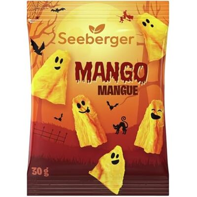 Seeberger Mango 12x30g im Halloween-Design, Getrocknete Mango-Chunks fruchtig & exotisch im Geschmack ohne Zuckerzusatz Kleinpackungen perfekt zum Teilen und Verschenken Seeberger Mango 12x30g im Halloween-Design, Getrocknete Mango-Chunks fruchtig & exotisch im Geschmack ohne Zuckerzusatz Kleinpackungen perfekt zum Teilen und Verschenken