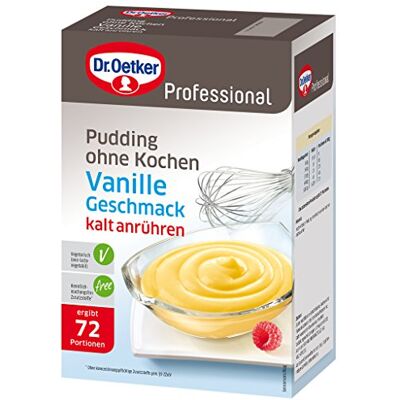 Dr. Oetker Professional Pudding ohne Kochen mit Vanille-Geschmack, Cremepulver in 1 kg Packung Dr. Oetker Professional Pudding ohne Kochen mit Vanille-Geschmack, Cremepulver in 1 kg Packung
