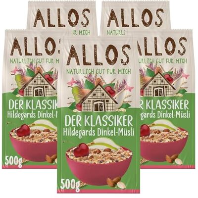 Allos Hildegards Dinkel Müsli Bio Früchtemüsli vegan 5 x 500g Allos Hildegards Dinkel Müsli Bio Früchtemüsli vegan 5 x 500g