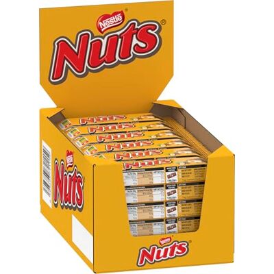 Nestle Nuts NESTLÉ NUTS Schokoriegel, der Klassiker mit ganzen Haselnüssen & Karamell umhüllt von Milchschokolade, 24er Pack (24x42g) Nestle Nuts NESTLÉ NUTS Schokoriegel, der Klassiker mit ganzen Haselnüssen & Karamell umhüllt von Milchschokolade, 24er Pack (24x42g)