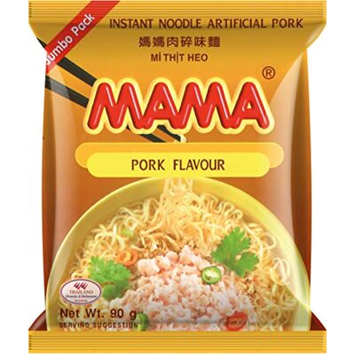MAMA Instantnudeln mit Schweinefleischgeschmack – Instantnudelsuppe orientalischer Art – Authentisch thailändisch kochen – Im Bigpack – 10 x 90 g MAMA Instantnudeln mit Schweinefleischgeschmack – Instantnudelsuppe orientalischer Art – Authentisch thailändisch kochen – Im Bigpack – 10 x 90 g