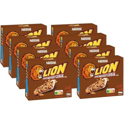 Nestlé LION Breakfast Cereal Bar, knuspriger Frühstücksriegel mit Karamell & Milchschokolade und 32% Vollkorn als leckerer Snack, 8er Pack (à 4 x 25g) Nestlé LION Breakfast Cereal Bar, knuspriger Frühstücksriegel mit Karamell & Milchschokolade und 32% Vollkorn als leckerer Snack, 8er Pack (à 4 x 25g)
