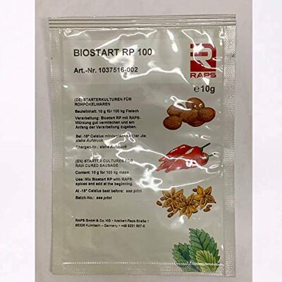 Raps Biostart RP 100 Starterkulturen Rohpökelware (Schinken usw.) 10g Raps Biostart RP 100 Starterkulturen Rohpökelware (Schinken usw.) 10g