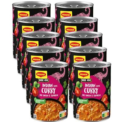 Maggi Magic Asia Indian Style Curry, leckeres veganes Fertiggericht, 10er Pack (10 x 400g) Maggi Magic Asia Indian Style Curry, leckeres veganes Fertiggericht, 10er Pack (10 x 400g)
