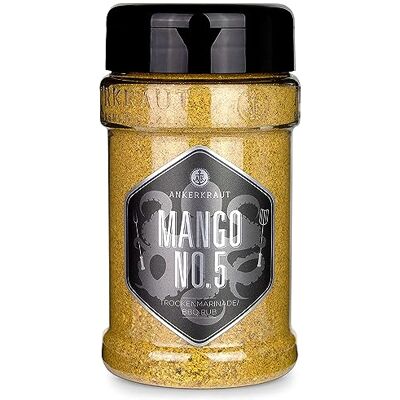 Ankerkraut Mango No.5, süß-fruchtiger BBQ-Rub und Grillgewürz zum Marinieren von Fleisch und Geflügel, 240g im Streuer Ankerkraut Mango No.5, süß-fruchtiger BBQ-Rub und Grillgewürz zum Marinieren von Fleisch und Geflügel, 240g im Streuer