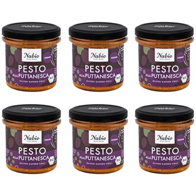 NABIO Pesto alla Puttanesca vegan I La Dolce Vita im Glas I extra cremige Textur (6 x 130g) NABIO Pesto alla Puttanesca vegan I La Dolce Vita im Glas I extra cremige Textur (6 x 130g)