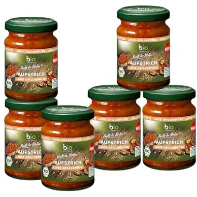 bioZentrale Brotaufstrich Linse Grillgemüse, 6 x 125 g, vegetarisch & glutenfrei, mit 25% gegrilltem Gemüse, Proteinquelle, lecker auf Brot oder zum Verfeinern von Gerichten bioZentrale Brotaufstrich Linse Grillgemüse, 6 x 125 g, vegetarisch & glutenfrei, mit 25% gegrilltem Gemüse, Proteinquelle, lecker auf Brot oder zum Verfeinern von Gerichten