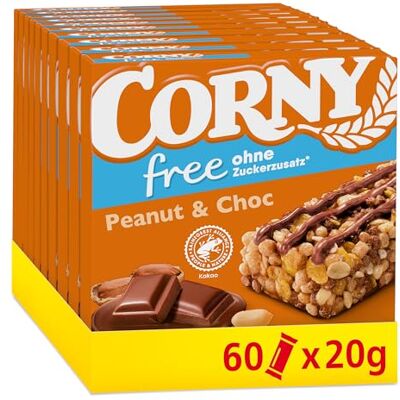 Corny Müsliriegel Free Erdnuss-Schoko Ohne Zuckerzusatz 74 kcal 60 x 20 g Corny Müsliriegel Free Erdnuss-Schoko Ohne Zuckerzusatz 74 kcal 60 x 20 g