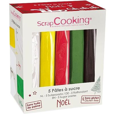 ScrapCooking 5er-Set Fondant Weiß, Gelb, Rot, Grün & Braun 5 x 80g Zuckerpaste Für Kuchen Torten Deko Geburtstag Weihnachten Glutenfrei & Palmölfrei 7257 ScrapCooking 5er-Set Fondant Weiß, Gelb, Rot, Grün & Braun 5 x 80g Zuckerpaste Für Kuchen Torten Deko Geburtstag Weihnachten Glutenfrei & Palmölfrei 7257