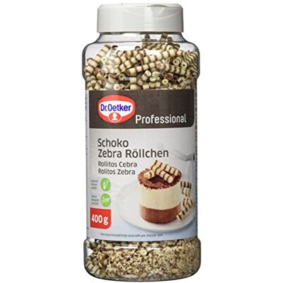 Dr. Oetker Schoko Zebra Röllchen Dekor 400 g - Edle Schokoladendekoration Dr. Oetker Schoko Zebra Röllchen Dekor 400 g - Edle Schokoladendekoration