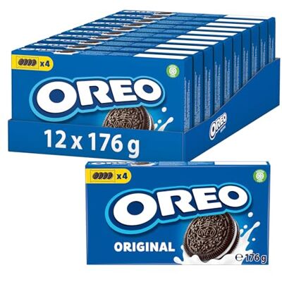 Oreo Original – 12 x 176 g – Knuspriger Kakaokeks mit leckerer Crèmefüllung mit Vanillegeschmack Oreo Original – 12 x 176 g – Knuspriger Kakaokeks mit leckerer Crèmefüllung mit Vanillegeschmack