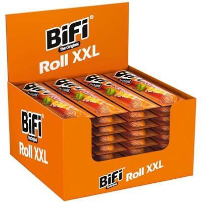 Bifi Roll XXL – 24er Pack (24 x 70g) Salami Snack in einem lockeren Teig – Original Wurstsnack To Go für Unterwegs, im Büro oder beim Sport mit Pfeffer, Koriander und Knoblauch Bifi Roll XXL – 24er Pack (24 x 70g) Salami Snack in einem lockeren Teig – Original Wurstsnack To Go für Unterwegs, im Büro oder beim Sport mit Pfeffer, Koriander und Knoblauch