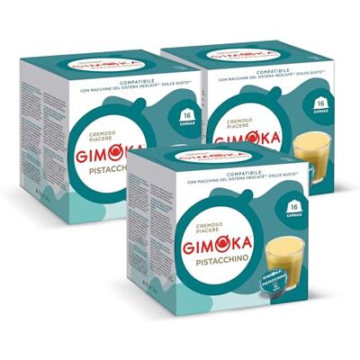 Gimoka Kompatibel Für Nescafè Dolce Gusto 48 Kapsel Geschmack PISTAZIE Made In Italy 3 Packungen Zu 16 Kapseln Gimoka Kompatibel Für Nescafè Dolce Gusto 48 Kapsel Geschmack PISTAZIE Made In Italy 3 Packungen Zu 16 Kapseln
