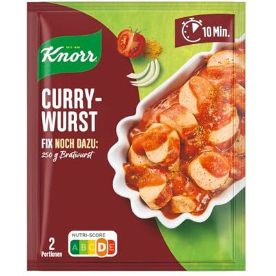 Knorr Fix Currywurst 2 Portionen für eine würzige Bratwurst ohne geschmacksverstärkende Zusatzstoffe Knorr Fix Currywurst 2 Portionen für eine würzige Bratwurst ohne geschmacksverstärkende Zusatzstoffe