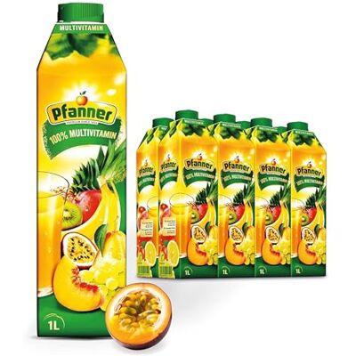 Pfanner Multivitaminsaft (8 x 1 l) 100% Fruchtgehalt – Saft aus 13 Früchten Mehrfruchtsaft im Vorratspack Pfanner Multivitaminsaft (8 x 1 l) 100% Fruchtgehalt – Saft aus 13 Früchten Mehrfruchtsaft im Vorratspack