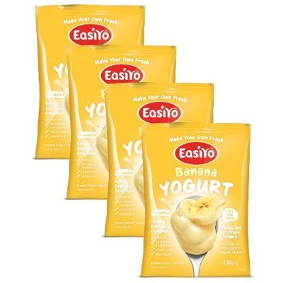 EasiYo Banana Flavoured Yogurt Sachets 4x240g by EasiYo Banana Flavoured Yogurt Sachets 4x240g by