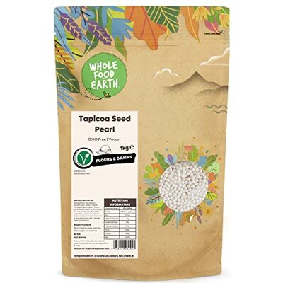 Wholefood Earth Tapicoa Seed Pearl – GMO frei – Vegan – Milchfrei – ohne Zuckerzusatz, 1 kg Wholefood Earth Tapicoa Seed Pearl – GMO frei – Vegan – Milchfrei – ohne Zuckerzusatz, 1 kg