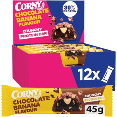 Corny Proteinriegel Protein Crunchy Chocolate & Banana 30% Protein 12 x 45 g Corny Proteinriegel Protein Crunchy Chocolate & Banana 30% Protein 12 x 45 g