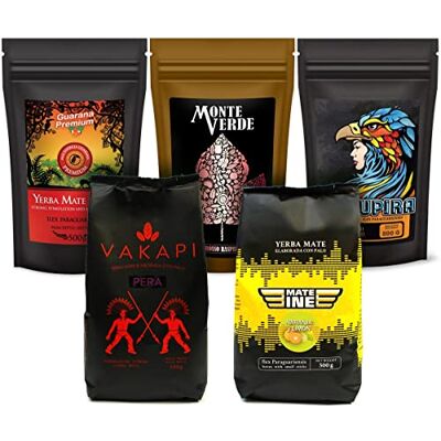 Mate Green Ein Set der besten fruchtigen Yerba Mate Tees 5x500g Curupira Mango Huerto Vakapi Pera Monte Verde Sabrosso Raspberry Premium Guarana Mateina Naranja y Limon Mate Green Ein Set der besten fruchtigen Yerba Mate Tees 5x500g Curupira Mango Huerto Vakapi Pera Monte Verde Sabrosso Raspberry Premium Guarana Mateina Naranja y Limon