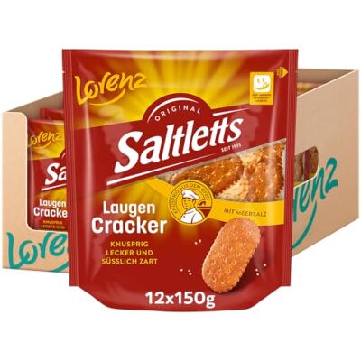 Lorenz Snack World LORENZ Saltletts Laugencracker 12 x 150 g vegan Lorenz Snack World LORENZ Saltletts Laugencracker 12 x 150 g vegan