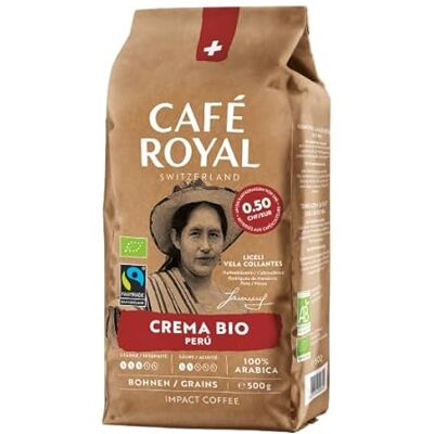 Café Royal Bio Crema Peru – 500 g Bohnen, Int. 3/5, Bio & Fairtrade, mittel Café Royal Bio Crema Peru – 500 g Bohnen, Int. 3/5, Bio & Fairtrade, mittel