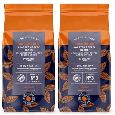 Amazon Colombian Coffee Bean, Medium Roast, 1 kg (2 Packungen x 500 g) – Rainforest Alliance zertifiziert Amazon Colombian Coffee Bean, Medium Roast, 1 kg (2 Packungen x 500 g) – Rainforest Alliance zertifiziert