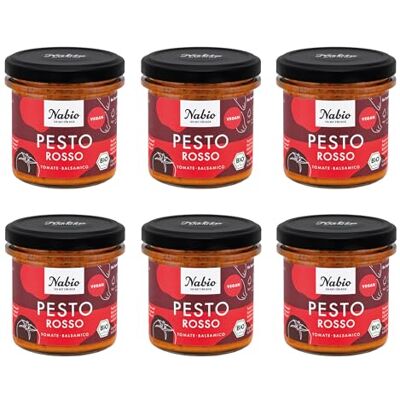 NABIO Pesto alla Rosso vegan I La Dolce Vita im Glas I extra cremige Textur (6 x 130g) NABIO Pesto alla Rosso vegan I La Dolce Vita im Glas I extra cremige Textur (6 x 130g)
