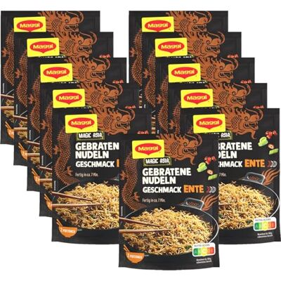 Maggi Magic Asia Gebratene Nudeln Geschmack Ente, leckeres Fertiggericht, Instant-Nudeln, mit würziger Ente & Gemüsestückchen, asiatisch gewürzt, 11er Pack (11 x 119 g) Maggi Magic Asia Gebratene Nudeln Geschmack Ente, leckeres Fertiggericht, Instant-Nudeln, mit würziger Ente & Gemüsestückchen, asiatisch gewürzt, 11er Pack (11 x 119 g)