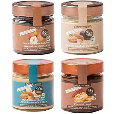 ZeroCal - Dalia Dalia Nussaufstriche ohne Zuckerzusatz und mit höchstem Nussanteil 4x200g Hergestellt in Italien Ohne Palmöl, Vegan, Glutenfrei (Haselnuss-Schoko, Zartbitter, Mandel-Tonka, Mandel-Kokos) ZeroCal - Dalia Dalia Nussaufstriche ohne Zuckerzusatz und mit höchstem Nussanteil 4x200g Hergestellt in Italien Ohne Palmöl, Vegan, Glutenfrei (Haselnuss-Schoko, Zartbitter, Mandel-Tonka, Mandel-Kokos)