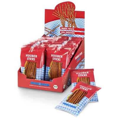 Huober Bio Sticks, kleine Salzstangen im Portionsbeutel, 30 Packungen x 40g, 1.2 kg (30 x 40 g) Huober Bio Sticks, kleine Salzstangen im Portionsbeutel, 30 Packungen x 40g, 1.2 kg (30 x 40 g)
