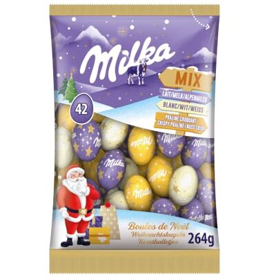 Milka Weihnachts-Kugeln Mix, Festlicher Schokoladenmix, 264 g Perfekt zum Teilen mit Familie und Freunden während der Advents- und Weihnachtszeit Milka Weihnachts-Kugeln Mix, Festlicher Schokoladenmix, 264 g Perfekt zum Teilen mit Familie und Freunden während der Advents- und Weihnachtszeit
