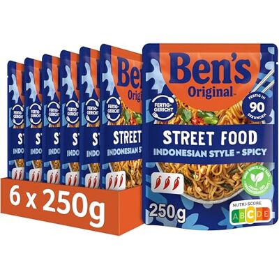 Ben's Original ™ Fertiggericht Street Food Indonesian Style Spicy Noodles 6x250g Ben's Original ™ Fertiggericht Street Food Indonesian Style Spicy Noodles 6x250g