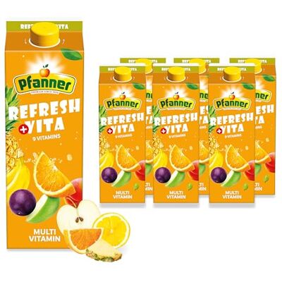 Pfanner Refresh + Vita Multivitamin Fruchtgetränk (6 x 2 l) – Multi Getränk aus 12 Früchten 10% Fruchtgehalt Fruchtgetränk im Vorratspack Pfanner Refresh + Vita Multivitamin Fruchtgetränk (6 x 2 l) – Multi Getränk aus 12 Früchten 10% Fruchtgehalt Fruchtgetränk im Vorratspack