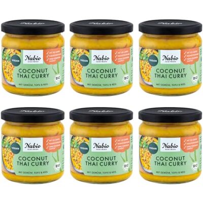 NABIO Bio Fertiggericht Coconut Thai Curry im 6er Pack I 6x Coconut Thai Curry (350 g) NABIO Bio Fertiggericht Coconut Thai Curry im 6er Pack I 6x Coconut Thai Curry (350 g)
