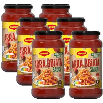 Maggi Pasta Sauce Arrabbiata Nudelsauce mit natürlichen Zutaten, scharf, 6er Pack (6 x 500g) Maggi Pasta Sauce Arrabbiata Nudelsauce mit natürlichen Zutaten, scharf, 6er Pack (6 x 500g)
