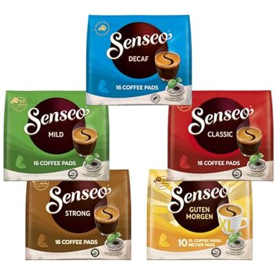 Senseo Pads Probierbox 5 Sorten, Vielfaltspaket, 5 x 16 Getränke, 80 Kaffeepads Senseo Pads Probierbox 5 Sorten, Vielfaltspaket, 5 x 16 Getränke, 80 Kaffeepads