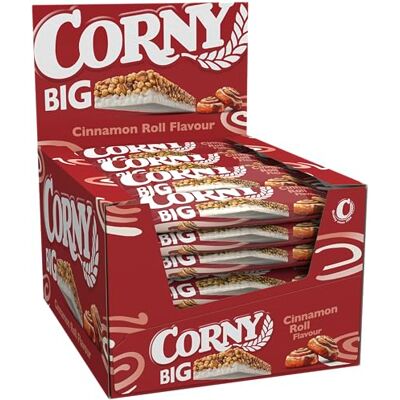 Corny Müsliriegel BIG Cinnamon Roll Zimtgebäck-Geschmack 24 x 40 g Mit wertvollem Getreide XXL-Riegel Ideal für unterwegs Für Schule, Büro, Freizeit & Reisen Praktisch einzeln verpackt Corny Müsliriegel BIG Cinnamon Roll Zimtgebäck-Geschmack 24 x 40 g Mit wertvollem Getreide XXL-Riegel Ideal für unterwegs Für Schule, Büro, Freizeit & Reisen Praktisch einzeln verpackt