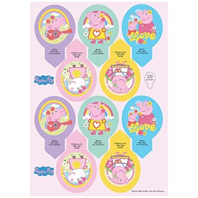 Dekozauber24 Essbare Einstecker Peppa Pig, 20 Stück, Tortendeko Muffins Cupcakes Pins 6,5x4cm Dekozauber24 Essbare Einstecker Peppa Pig, 20 Stück, Tortendeko Muffins Cupcakes Pins 6,5x4cm