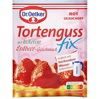 Dr. Oetker Tortenguss fix Erdbeer-Geschmack 20er Pack, 20 x 50 g, festigender Guss mit Aroma für Obstkuchen & Torten, mit Erdbeer-Geschmack, für schnelles und einfaches Anrühren Dr. Oetker Tortenguss fix Erdbeer-Geschmack 20er Pack, 20 x 50 g, festigender Guss mit Aroma für Obstkuchen & Torten, mit Erdbeer-Geschmack, für schnelles und einfaches Anrühren
