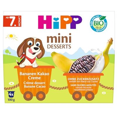 HiPP Bio Mini Dessert Bananen Kakao Creme (6er Pack mit je 4 x 100g), ab 7. Monat, in praktischen Bechern, ohne Zuckerzusatz, in bester Bio-Qualität HiPP Bio Mini Dessert Bananen Kakao Creme (6er Pack mit je 4 x 100g), ab 7. Monat, in praktischen Bechern, ohne Zuckerzusatz, in bester Bio-Qualität
