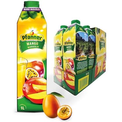 Pfanner Mango Maracuja Nektar (8 x 1 l) 25% Fruchtgehalt – exotisches Getränk im Vorratspack – mit Vitamin C Pfanner Mango Maracuja Nektar (8 x 1 l) 25% Fruchtgehalt – exotisches Getränk im Vorratspack – mit Vitamin C