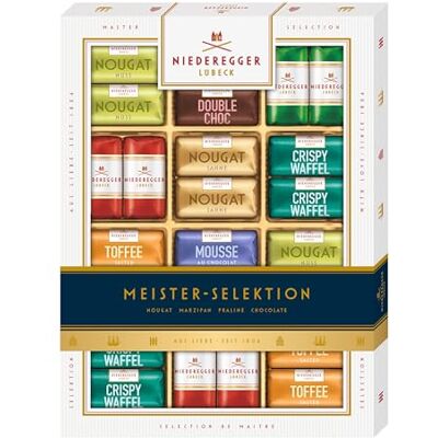 Niederegger Meister-Selektion 1x 300g Auswahl an beliebten Marzipan Klassikern, Nougat-Happen & leckeren Pralinen-Kreationen Pralinengeschenk Niederegger Meister-Selektion 1x 300g Auswahl an beliebten Marzipan Klassikern, Nougat-Happen & leckeren Pralinen-Kreationen Pralinengeschenk