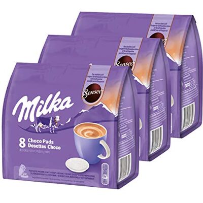 Senseo Milka Choco Pads 3er Set, Schokoladengetränk, 3 x 8 Pads / Portionen Senseo Milka Choco Pads 3er Set, Schokoladengetränk, 3 x 8 Pads / Portionen