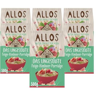Allos Porridge Feige Himbeer ungesüßt Bio Frühstücksbrei 6x500g Allos Porridge Feige Himbeer ungesüßt Bio Frühstücksbrei 6x500g